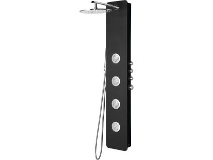 Polysan SPIRIT ROUND termostatický sprchový panel 250x1550mm, černá 71251