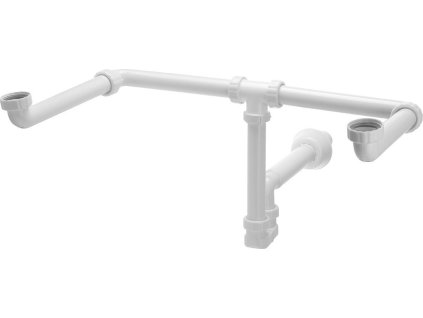 Bruckner MOSQUITO umyvadlový sifon pro dvojumyvadlo, 5/4", DN40, bílá 151.130.0