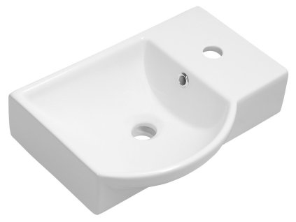 Sapho LITOS keramické umývátko rohové, 45x32cm, baterie vpravo, bílá 4079
