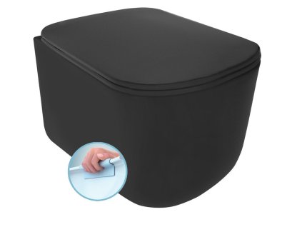 Kerasan TRIBECA závěsná WC mísa, Rimless, 35x54cm, černá mat 511431