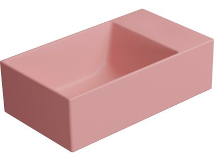 GSI KUBE X keramické umývátko 40x23cm, bez otvoru, pravé/levé, blush mat 9484024