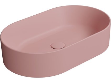 GSI KUBE X keramické umyvadlo na desku, 60x37cm, oválné, blush mat 945824