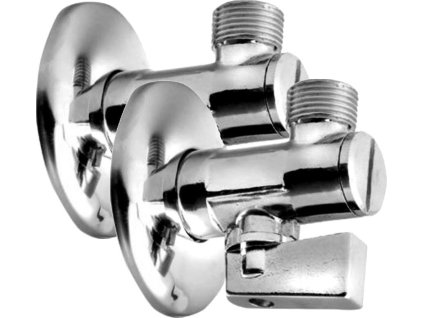 Aqualine Rohový kulový ventil 1/2"x3/8", s filtrem, pár, chrom 5312