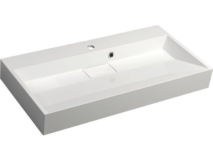Sapho AMUR umyvadlo, litý mramor, 90x46cm, kryt výpusti, bílá 55032