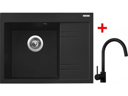 4297401 8596142044054 sinks rim 650 l metalblack vitalia cerna matna