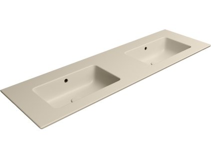 GSI PURA keramické dvojumyvadlo Slim 142x46cm, bez otvoru, creta mat 8889008