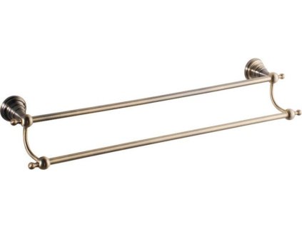 Sapho DIAMOND dvojitý držák ručníků 600mm, bronz 1318-11
