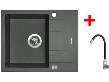 4478061 8596142054879 sinks linea 600 xc titanium elasta nerez cerna