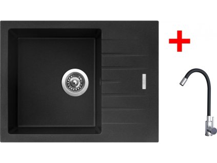 4478219 8596142054473 sinks perfecto 650 metalblack elasta nerez cerna