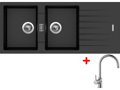 4289468 8596142048670 sinks perfecto 1160 duo metalblack vitalia