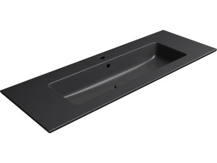 GSI PURA keramické umyvadlo Slim 122x46cm, černá mat 8887126