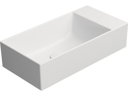 GSI KUBE X keramické umývátko 50x25cm, broušená spodní hrana, bez otvoru, pravé/levé, bílá mat 94869009