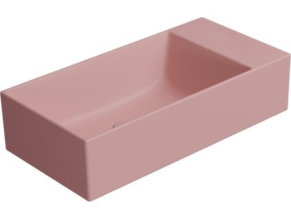 GSI KUBE X keramické umývátko 50x25cm, broušená spodní hrana, bez otvoru, pravé/levé, blush mat 94869024