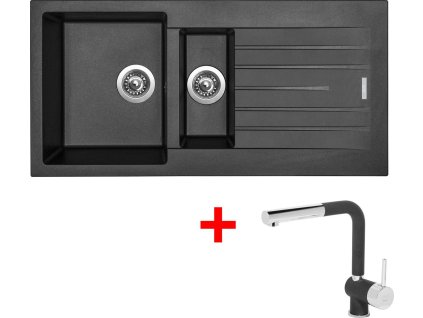 4289862 8596142051038 sinks perfecto 1000.1 metalblack mix 3 p gr