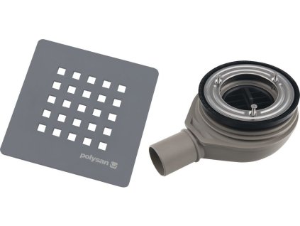 Polysan TRENECA vaničkový sifon, průměr 90mm, DN40, krytka šedá mat 84999.31