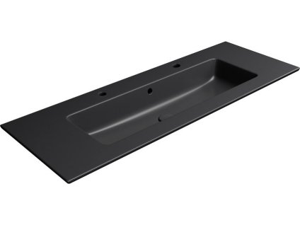 GSI PURA keramické dvojumyvadlo Slim 122x46cm, černá mat 8887226