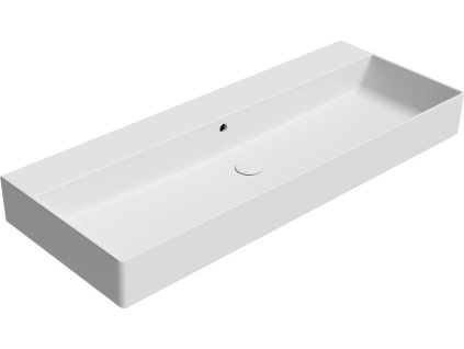 GSI KUBE X keramické umyvadlo 120x47cm, bez otvoru, bílá mat 9424009