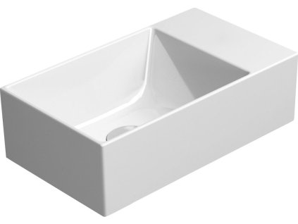 GSI KUBE X keramické umývátko 40x23cm, bez otvoru, pravé/levé, bílá mat 9484009
