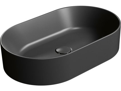 GSI KUBE X keramické umyvadlo na desku, 60x37cm, oválné, černá mat 945826