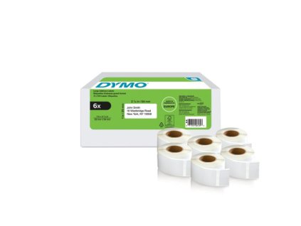 Samolepiace etikety Dymo LW 54x25mm spiatočné adresy biele 6 roliek