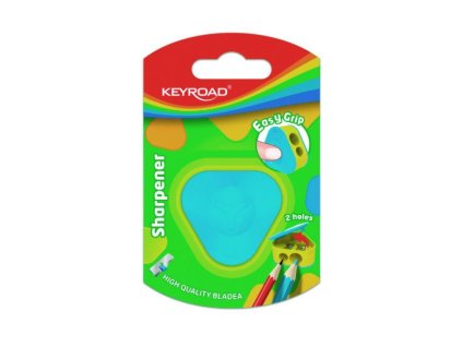 Strúhadlo KEYROAD plastové s dvomi otvormi, blister, mix farieb
