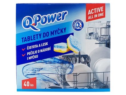 Q-Power tablety do umývačky riadu Active All in One 40 kusov