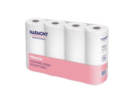Kuchynské utierky 3-vrstvové HARMONY Professional, celulóza, návin 10,5 m (4 ks)