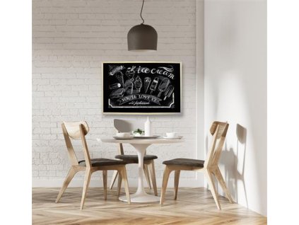 Tabuľa popisovateľná kriedou, čierny povrch, nemagnetická, 60x90 cm, drevený rám, VICTORIA VISUAL