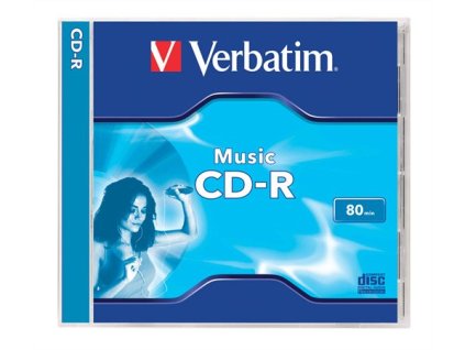 CD-R disk, 700MB, 80min, 16x, 1 ks, klasický obal, VERBATIM "Live it!"