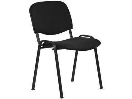 Konferenčná stolička, čalúnená, čierna kovová konštrukcia, „Felicia”, čierna