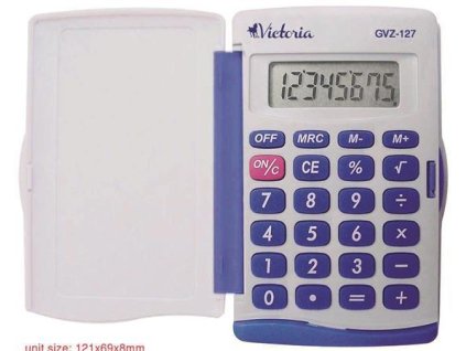 Kalkulačka, vrecková, 8 miestny displej, VICTORIA OFFICE "GVZ-127"