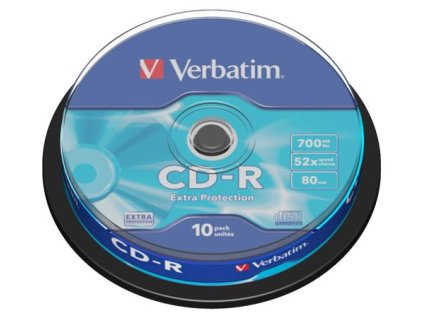 CD-R disk, 700 MB, 52x, 10 ks, cake box, VERBATIM "DataLife"