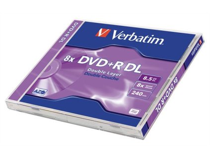DVD+R disk, dvojvrstvový, 8,5GB, 8x, 1 ks, klasický obal, VERBATIM "Double Layer"