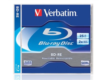 BD-RE BluRay disk, prepisovateľný, 25GB, 1-2x, 1 ks, klasický obal, VERBATIM