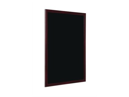 Informačná tabuľa popisovateľná kriedou, čierna, rám čerešňovej farby, 90 x 120 cm