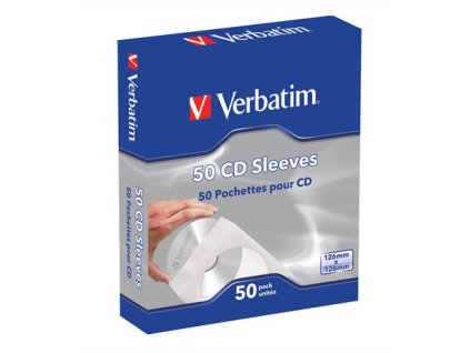 Obálky na CD/DVD, papierové, s okienkom a uškom, VERBATIM, biela