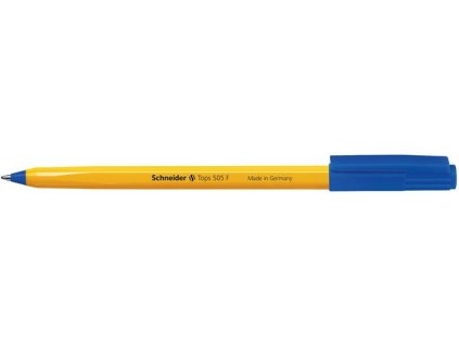 Guľôčkové pero, 0,3 mm, s vrchnákom, SCHNEIDER "Tops 505 F", modré
