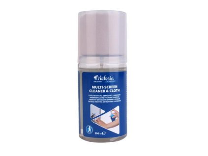 Čistiaca tekutina na monitory, s utierkou s mikrovláknom, 200 ml, VICTORIA TECHNOLOGY