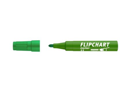 Popisovač na flipchartové tabule, 1-3 mm, kužeľový hrot, ICO "Artip 11", zelený