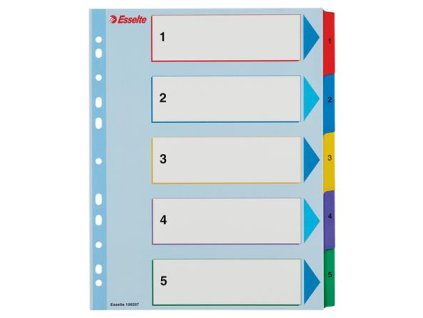 Register, laminovaný kartón, A4 maxi, 1-5, prepisovateľný, ESSELTE