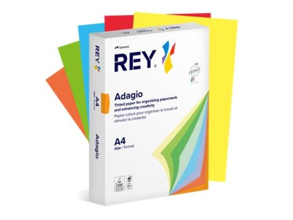 Kopírovací papier, farebný, A4, 80 g, 5x100 listov, REY "Adagio", mix intenzívnych farieb