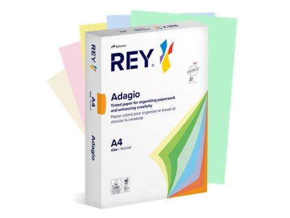 Kopírovací papier, farebný, A4, 80 g, 5x100 listov, REY "Adagio", mix pastelových farieb