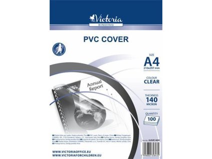 Obal k špirálovej väzbe, A4, 140 mikr., VICTORIA OFFICE, priehľadná