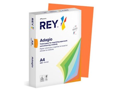 Kopírovací papier, farebný, A4, 80 g, REY "Adagio", intenzívna oranžová