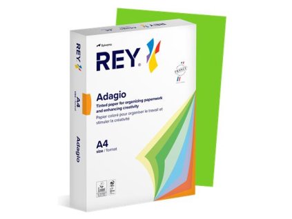 Kopírovací papier, farebný, A4, 80 g, REY "Adagio", intenzívna zelená