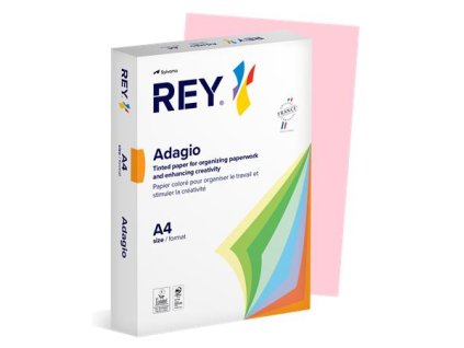 Kopírovací papier, farebný, A4, 80 g, REY "Adagio", pastelová ružová