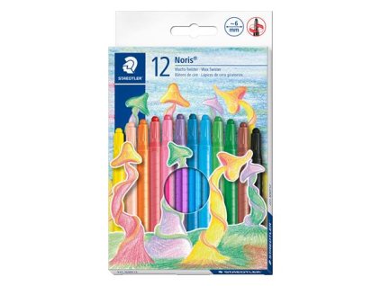 Voskovky, vysúvateľné, STAEDTLER "Noris 221", 12 rôznych farieb