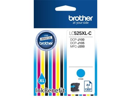 LC525XLC Náplň k tlačiarni DCP-J100, J105, BROTHER modrá, 1300 strán