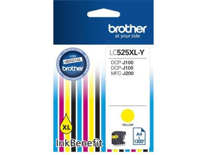 LC525XLY Náplň k tlačiarni DCP-J100, J105, BROTHER žltá, 1300 strán