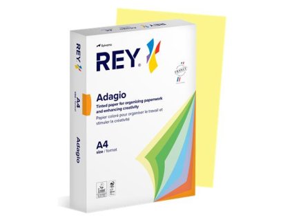 Kopírovací papier, farebný, A4, 160 g, REY "Adagio", pastelová žltá